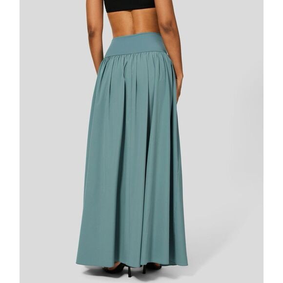 Halara Breezeful High Waisted Plicated Split 2-in-1 Flowy Maxi Casual Skirt Sz L - Picture 3 of 12